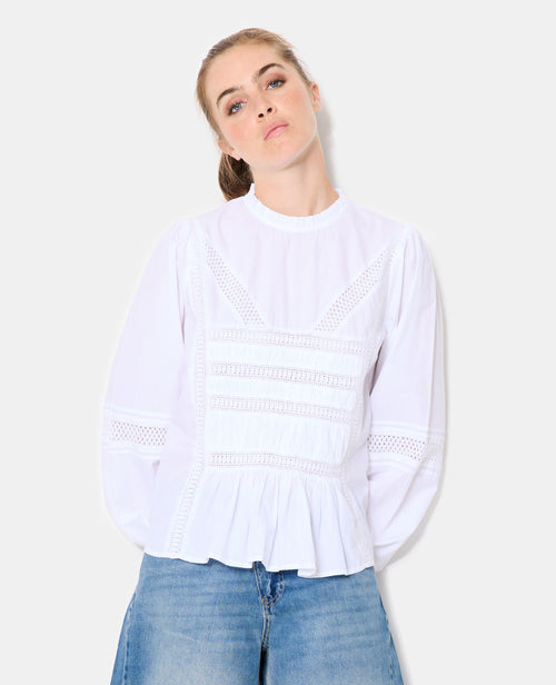 Blouse avec fronces, volants et broderies - PIMKIE - 5