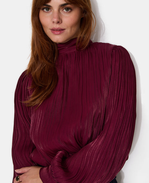 Body blouse en tissu satiné plissé manches ballons - PIMKIE - 2