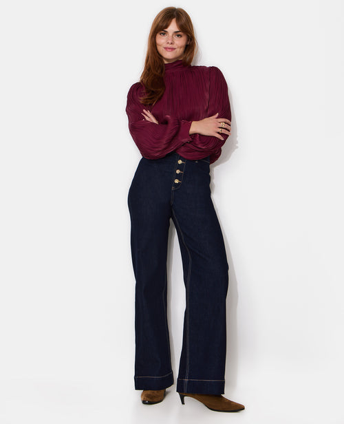 Body blouse en tissu satiné plissé manches ballons - PIMKIE - 3