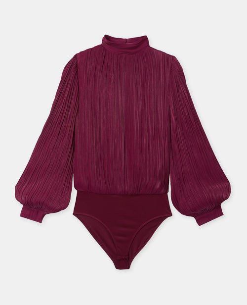 Body blouse en tissu satiné plissé manches ballons - PIMKIE - 4