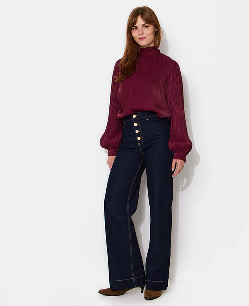 Body blouse en tissu satiné plissé manches ballons - PIMKIE - 5