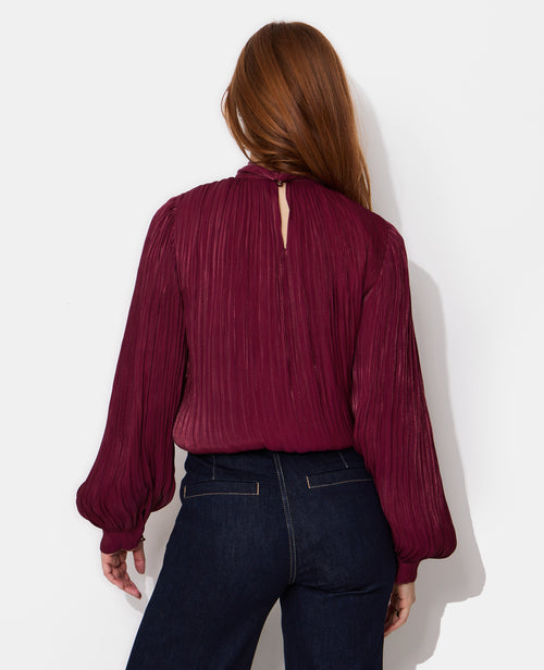 Body blouse en tissu satiné plissé manches ballons - PIMKIE - 6