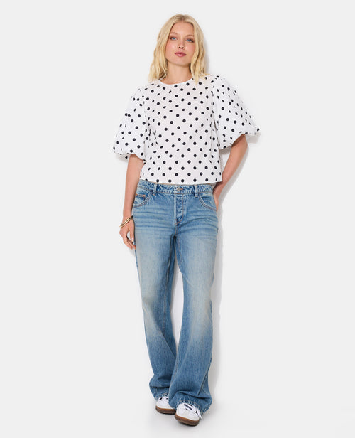 Blouse avec manches ballons motif pois - PIMKIE - 3