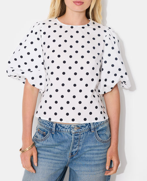 Blouse avec manches ballons motif pois - PIMKIE - 5