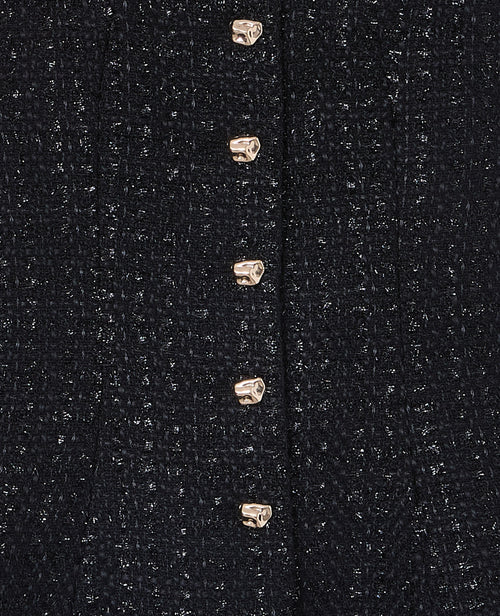 Top en tweed avec fils lurex et bouton fantaisie - PIMKIE - 7