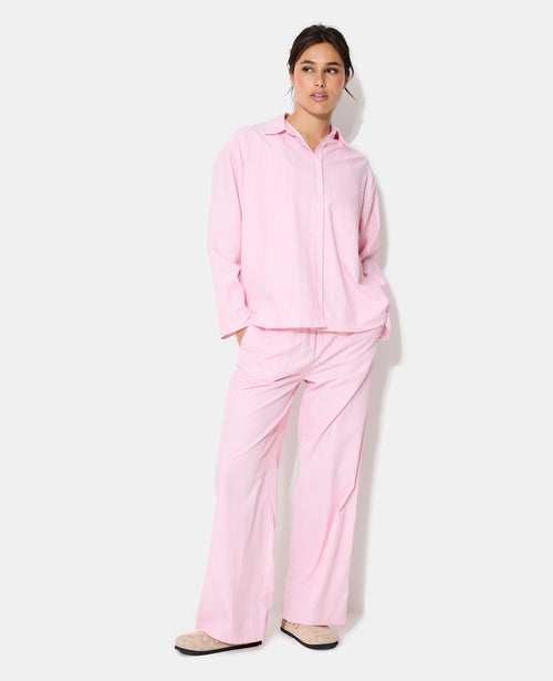 Haut de pyjama chemise manches longues rayée - PIMKIE - 3