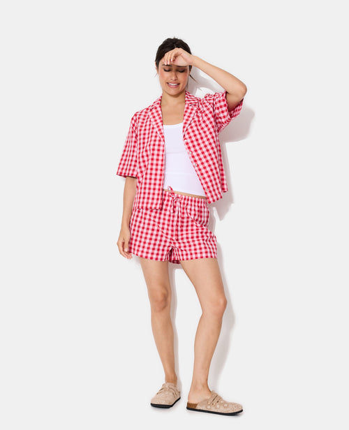 Haut de pyjama chemisette motif vichy - PIMKIE - 3