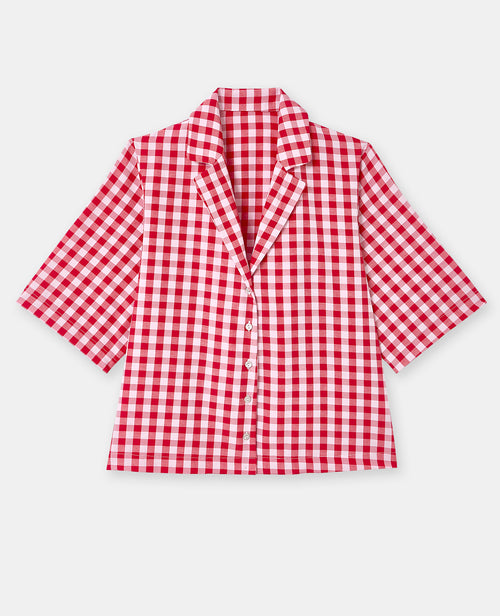 Haut de pyjama chemisette motif vichy - PIMKIE - 4