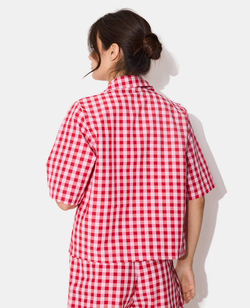 Haut de pyjama chemisette motif vichy - PIMKIE - 6
