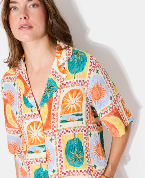 Chemise manches courtes motif soleils et lunes - PIMKIE - 2