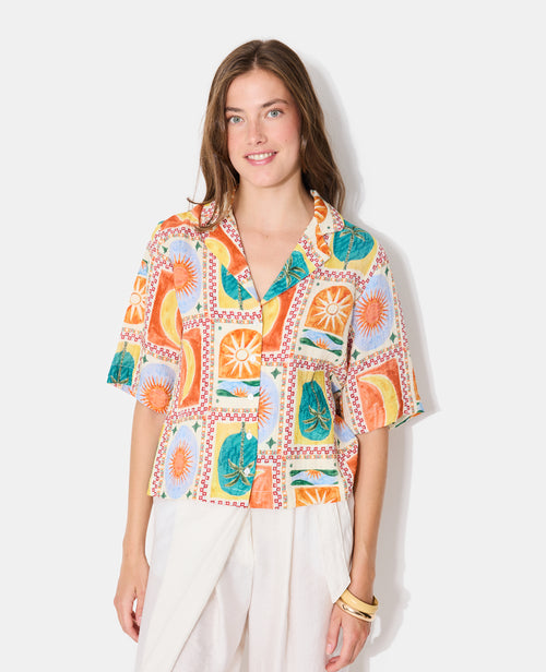 Chemise manches courtes motif soleils et lunes - PIMKIE - 5