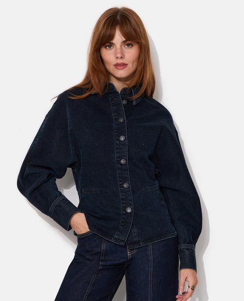 Chemise en jean avec strass manches chauve-souris - PIMKIE - 1