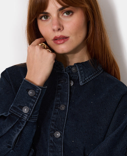 Chemise en jean avec strass manches chauve-souris - PIMKIE - 2