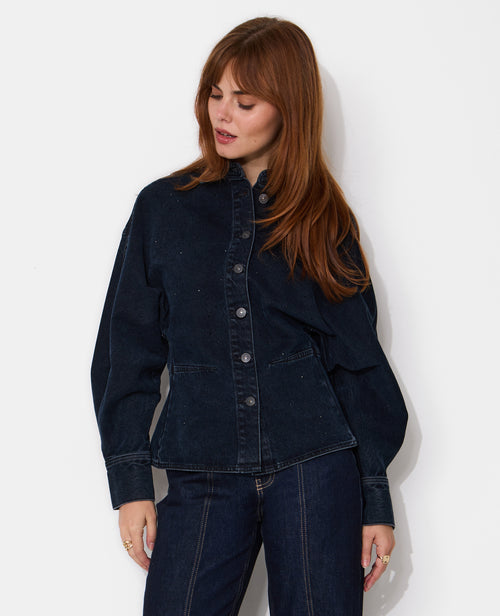 Chemise en jean avec strass manches chauve-souris - PIMKIE - 5