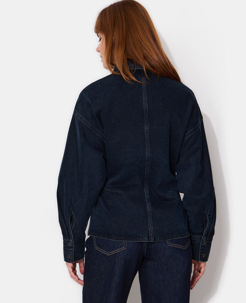 Chemise en jean avec strass manches chauve-souris - PIMKIE - 6