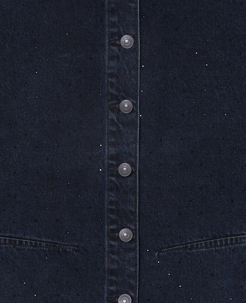Chemise en jean avec strass manches chauve-souris - PIMKIE - 7