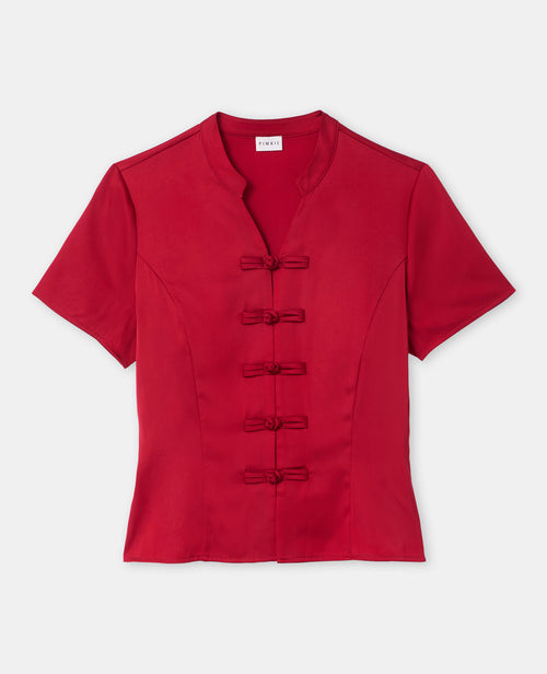 Top en satin esprit Asie boutons brandebourg - PIMKIE - 4