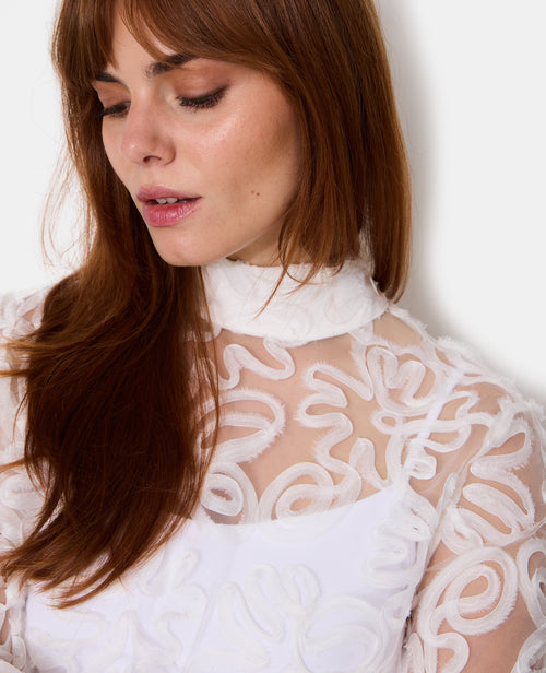 Blouse transparente avec fleurs cousues - PIMKIE - 2