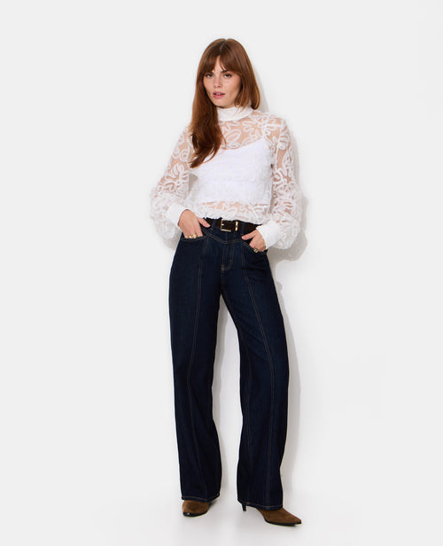 Blouse transparente avec fleurs cousues - PIMKIE - 3