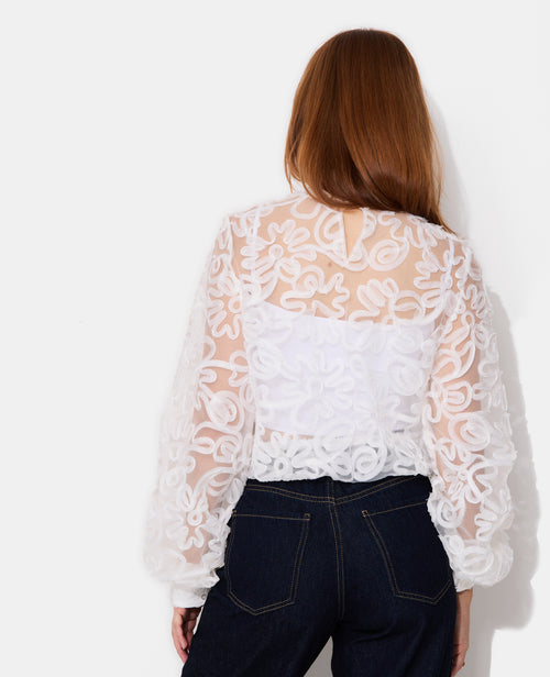 Blouse transparente avec fleurs cousues - PIMKIE - 6