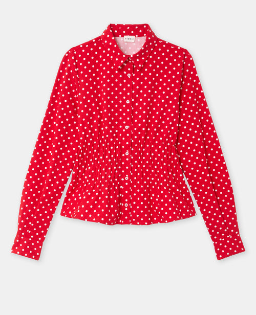 Chemise cintrée à pois avec taille élastiquée - PIMKIE - 4