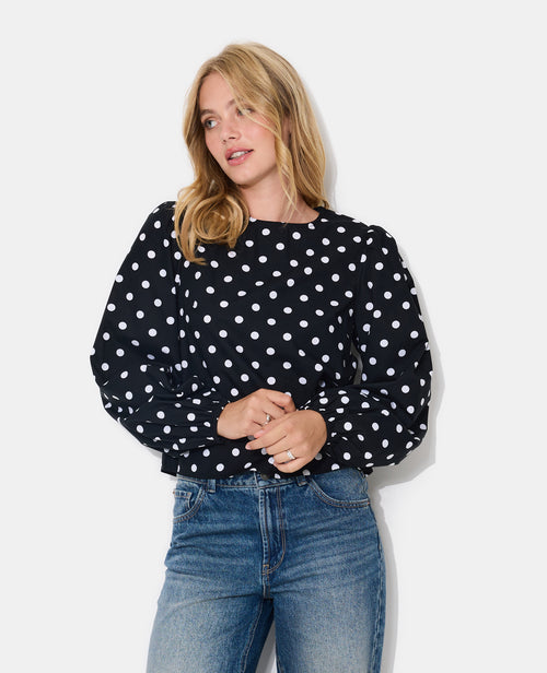 Blouse à pois manches ballons - PIMKIE - 1