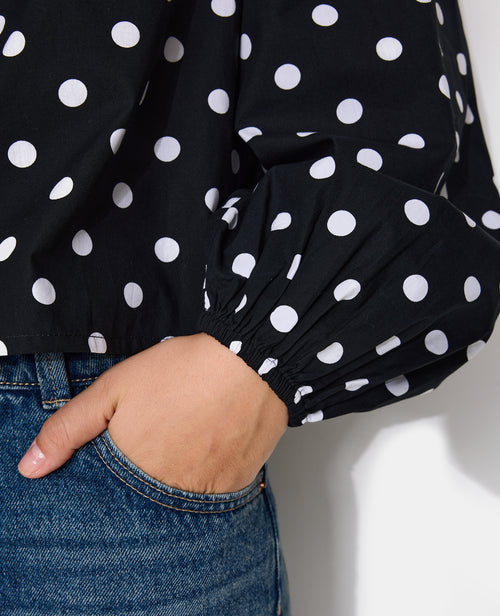 Blouse à pois manches ballons - PIMKIE - 2