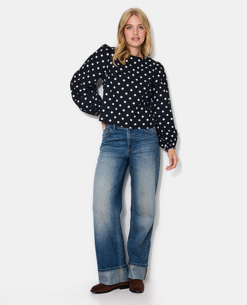 Blouse à pois manches ballons - PIMKIE - 3