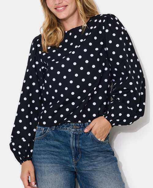 Blouse à pois manches ballons - PIMKIE - 5