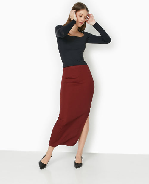 Jupe tube longue en maille côtelée - PIMKIE - 7