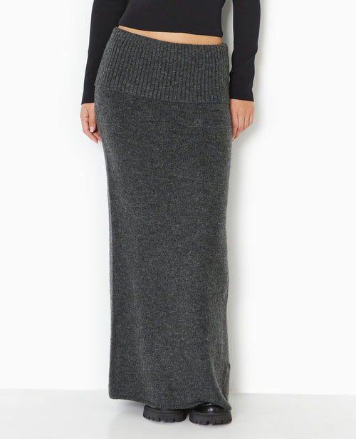 Jupe longue en maille avec ceinture revers - PIMKIE - 5