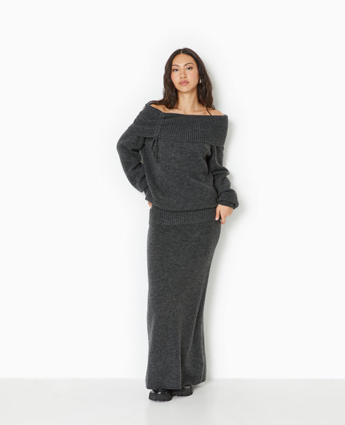 Jupe longue en maille avec ceinture revers - PIMKIE - 8