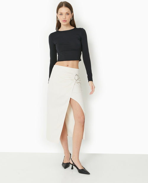 Jupe longue façon portefeuille avec boucle - PIMKIE - 6