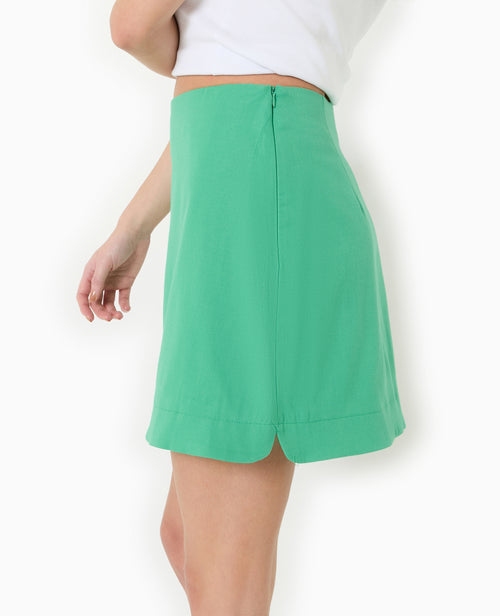 Jupe courte trapèze avec fentes arrondies - PIMKIE - 3