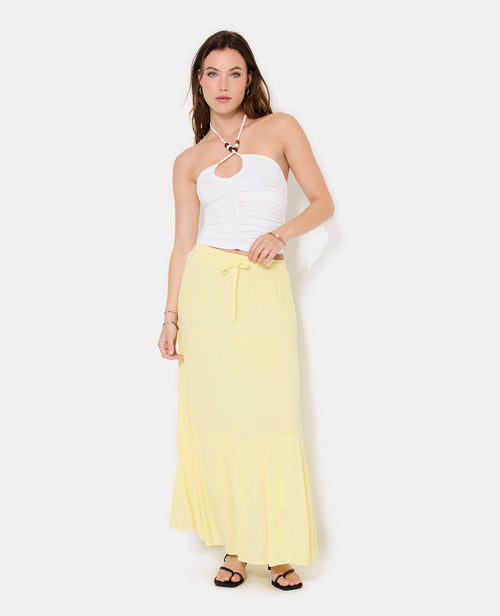 Jupon long à étages avec ceinture élastiquée - PIMKIE - 1