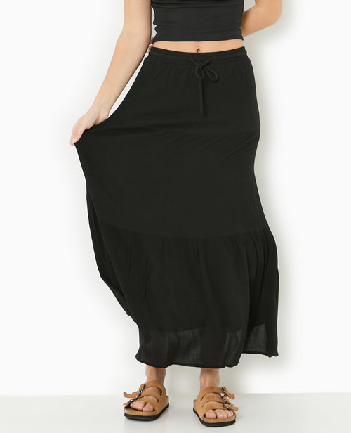 Jupon long à étages avec ceinture élastiquée - PIMKIE - 2