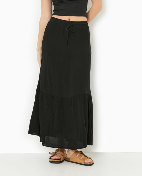 Jupon long à étages avec ceinture élastiquée - PIMKIE - 5