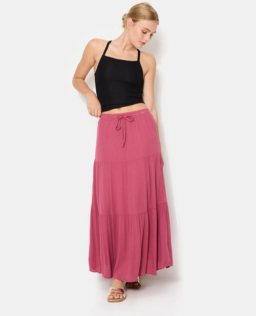 Jupon long à étages avec ceinture élastiquée - PIMKIE - 1