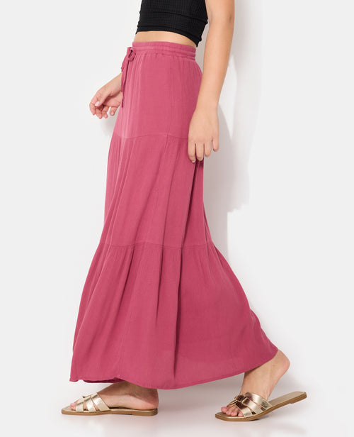 Jupon long à étages avec ceinture élastiquée - PIMKIE - 2