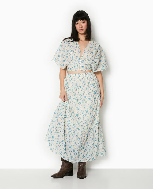 Jupe longue à étages motif fleurs - PIMKIE - 3