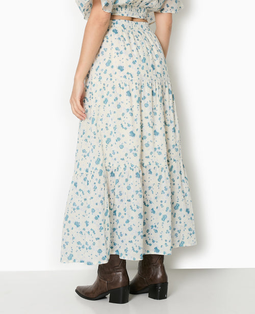 Jupe longue à étages motif fleurs - PIMKIE - 6