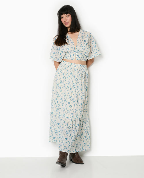 Jupe longue à étages motif fleurs - PIMKIE - 7