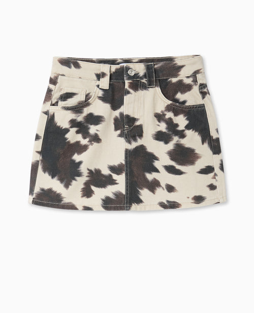 Mini-jupe en toile motif vache - PIMKIE - 4
