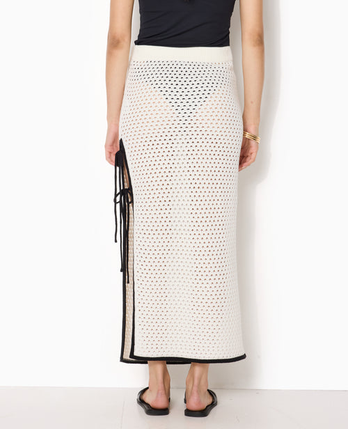 Jupe longue en crochet avec fente et nouettes - PIMKIE - 6