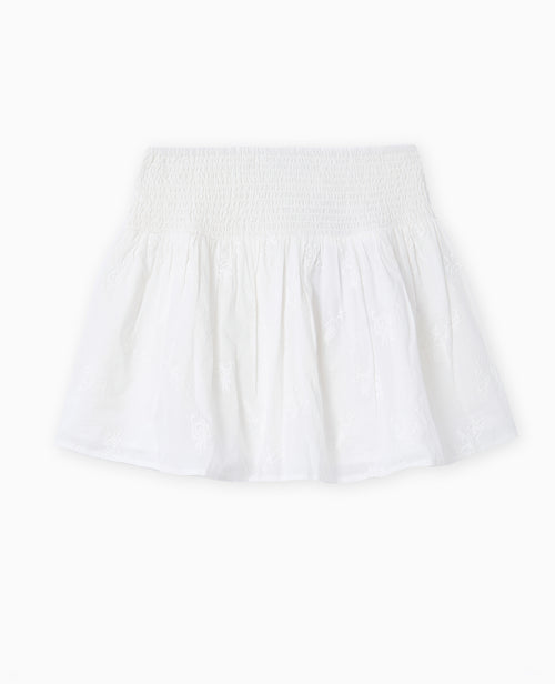 Jupe courte en voile de coton brodé - PIMKIE - 4