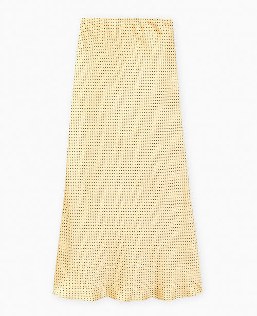 Jupe longue en satin motif pois - PIMKIE - 4