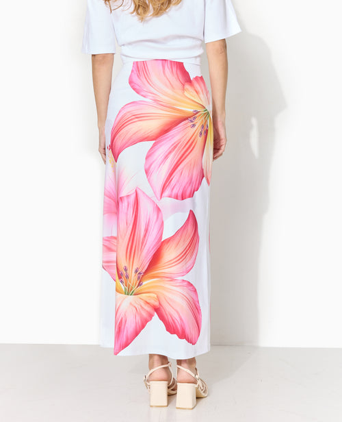 Jupe longue en maille impimée maxi fleurs - PIMKIE - 6