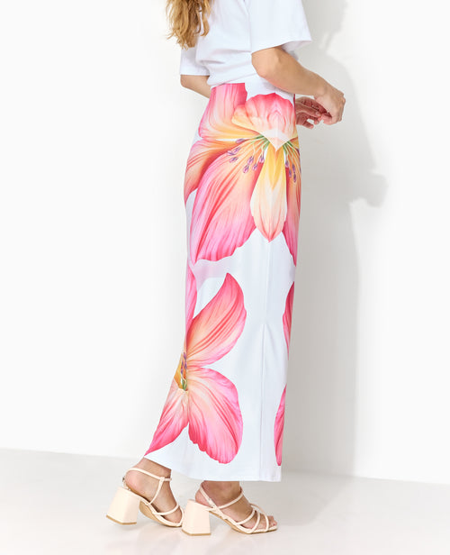 Jupe longue en maille impimée maxi fleurs - PIMKIE - 7