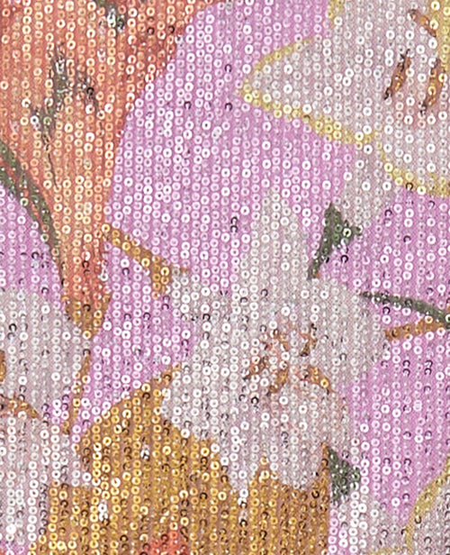 Jupe courte et droite avec sequins motifs fleurs - PIMKIE - 8
