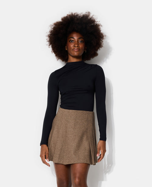 Jupe courte plissée motif chevrons - PIMKIE - 1